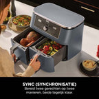 Ninja Dual Zone Airfryer met 2 lades en 6 functies - 9.5L - DZ400EUCYD - Marineblauw