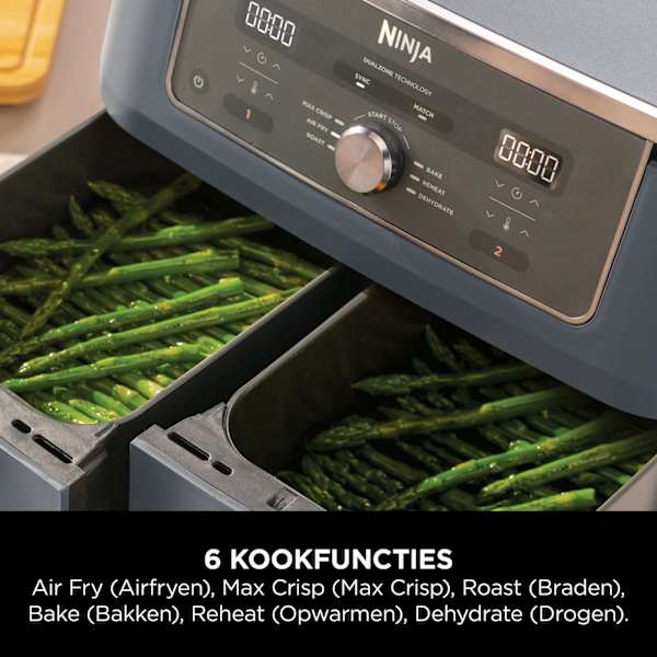 Ninja Dual Zone Airfryer met 2 lades en 6 functies - 9.5L - DZ400EUCYD - Marineblauw