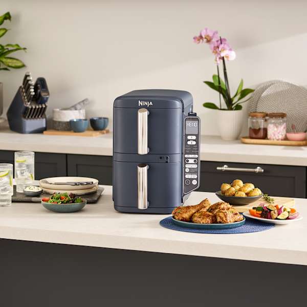 Ninja Double Stack Airfryer XXL - met 2 lades en Smart Cook 9,5L - Marineblauw - SL451EU