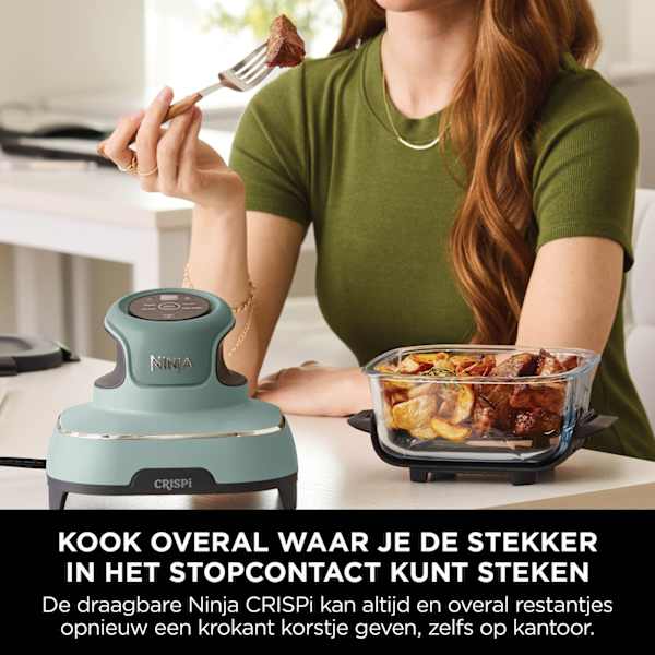 Ninja CRISPi 4-in-1 Airfryer met glazen vershoudschalen - Groen - FN101EUSG