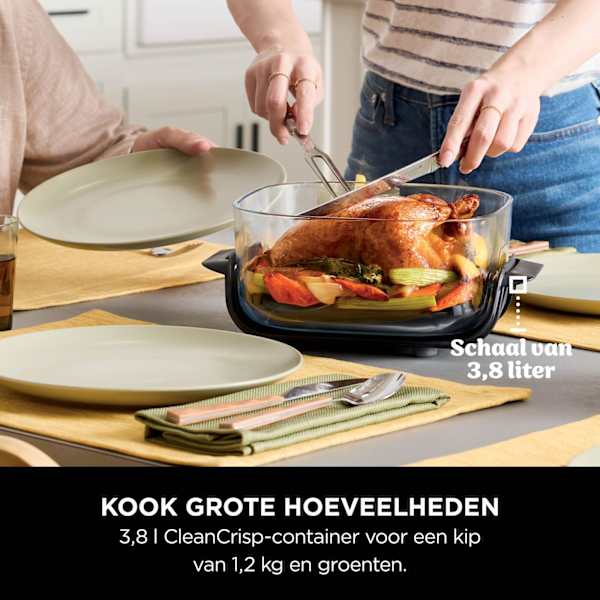 Ninja CRISPi 4-in-1 Airfryer met glazen vershoudschalen - Grijs - FN101EUST