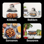 Ninja CRISPi 4-in-1 Airfryer met glazen vershoudschalen - Grijs - FN101EUST