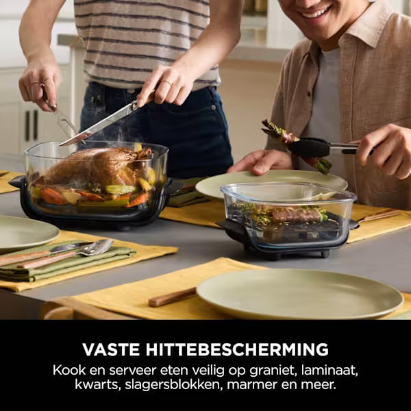 Ninja CRISPi 4-in-1 Airfryer met glazen vershoudschalen - Antraciet - FN101EUGY
