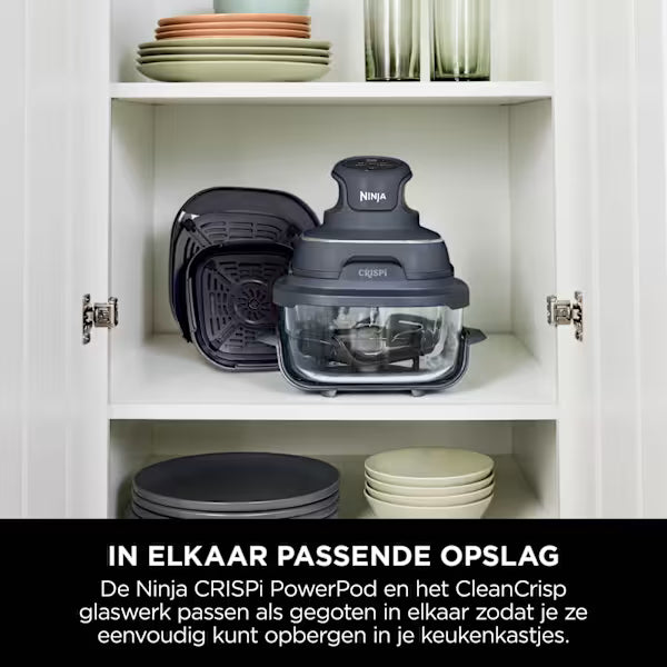 Ninja CRISPi 4-in-1 Airfryer met glazen vershoudschalen - Antraciet - FN101EUGY