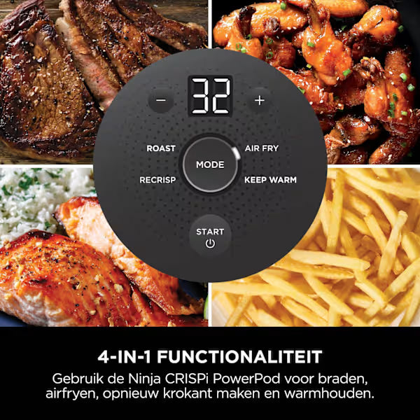 Ninja CRISPi 4-in-1 Airfryer met glazen vershoudschalen - Antraciet - FN101EUGY