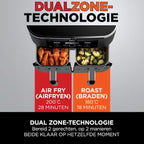 Ninja Foodi Dual Zone Airfryer met 2 lades en 4 functies - 7.6L - AF200EU