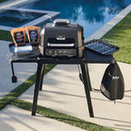 Ninja Woodfire Pro XL Electric BBQ Grill & Smoker (OG850EU) - bundel inclusief Standaard en Afdekhoes